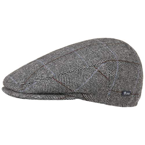 Lipodo Gorra Estampado a Cuadros - Gorra de Lana Forrada - Made in Italy - Tallas 49-61 cm - Gorra de Hombre con Pico - Gorra otoño/Invierno Antracita 58 cm