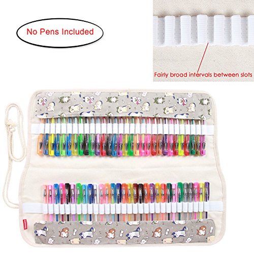 Damero impresiones de lienzo por 60 plumas de gel, la caja de lápiz de Gel Glitter Plumas Set organizadores para estudiantes, adultos o artista Amigos (No se incluyen las plumas), gatos