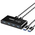 UGREEN Switch USB 3.0 Commutateur KVM 4 Ports USB pour 2 PC USB KVM Switch 2 Entrées 4 Sorties pour Clavier Souris Clé USB Di