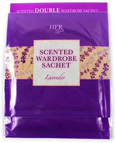 Twin Pack Scented Hanging Wardrobe Sachets Freshener Fragrance Cupboard Car (Lavender)