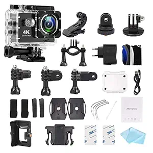 DMG WiFi Action Camera Waterproof Sports Helmet Cam with Mounting Accessories Kit (4K Ultra HD)