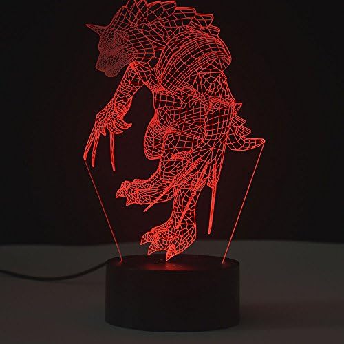 3D Optical Illusion Night Light,Touch LED Table Desk Lamp 7 Color Changing USB Charger Powered Touch Switch Desk Night Light for Kids Friends Gift(Werewolf)