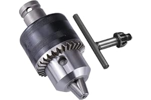 Treki Portabrocas Taladro con Adaptador 1.5-13mm Portabroca de 1/2"-20UNF Portabrocas con Llave de Mandril Taladro para Conversión de Llave de Impacto
