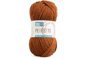 GENERICO Lana acrilica morbida Perfetto Mez Cucirini, filato per uncinetto, lavoro a maglia, tappeti e hobby creativi, gomitolo da 50gr, 133 metri (Volpe P8371)