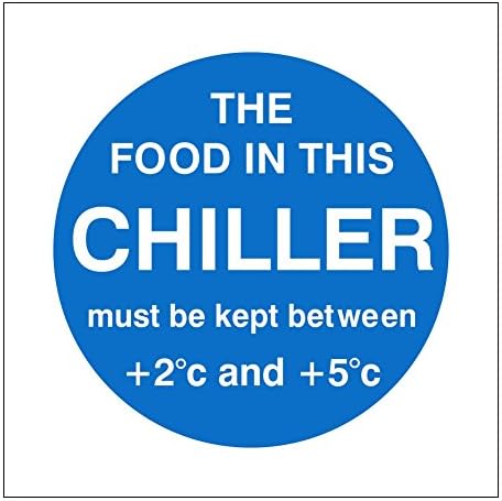Chiller Display Temp Sign Notice (Self - Adhesive) Pack of 40