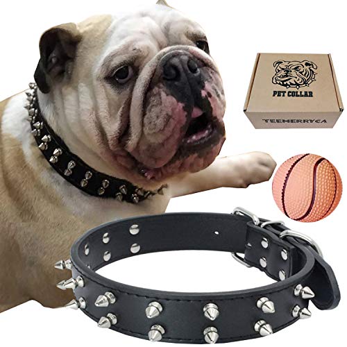 RAINSGIFT TEEMERRYCA rsistant  l'eau Robuste Collier de Chien  Pointes pour Petit/Moyen/de Grands Chien, Noir