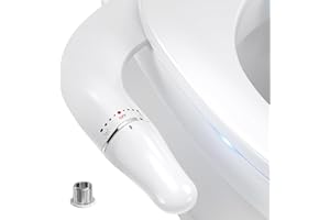 PENDEJATO Ultra-Slim Bidet Attachment for Toilet UK, Ergonomic Cold Bidet with Copper Inlet, Anti-clogging Dual Nozzles with Adjustable Pressure (Frontal & Rear Wash),Jet Water Spray Toilet Seat Wash