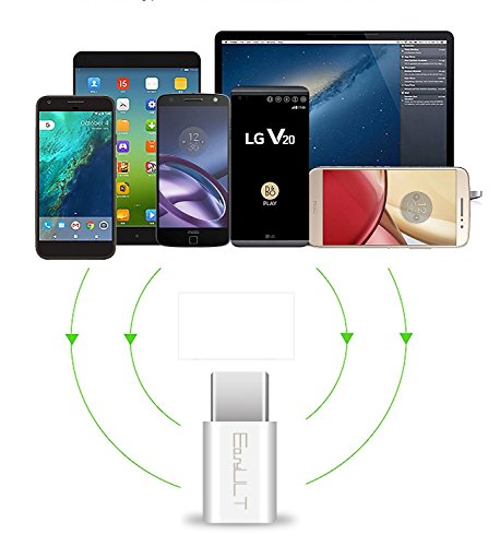 USB-C Adapter[3 Stücke],EasyULT 3 Stücke Typ C auf Mikro USB Adapter mit für Samsung Galaxy S8/S8+/A5(2017)/A3(2017),Huawei P9/P10/Nova,Nexus 5X/6P,OnePlus 2/3/3T, LG G5/G6/V20 und andere Type C Geräte(Weiß) - 3