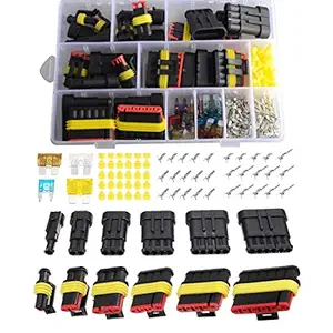 Imentha 14 sets 1-6 Pin Car Motorcycle Waterproof Electrical Wire Connector Automotive Terminals Kit Male Female Plug Blade Fuses