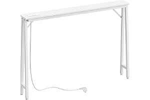 YATINEY 15 cm breda konsolbord, långa smala hallbord, entrébord bakom soffan, med laddningsstation, metallstativ, för entré