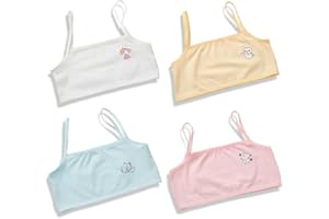COYUN 4 Pcs Sujetador de Niña Sujetador Deportivo Niña Top Deportivo Niña Sujetadores de Entrenamiento Sujetador de Niña Sujetador para Niñas Ropa Interior Brasier Corto de 7 a 14 años(4 Colores)