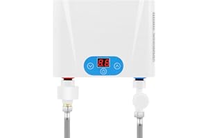 MINRS calentador de agua eléctrico 5500 W 220 V sin depósito minicalentador con indicador LED protección contra ebullición en seco para lavabos, cocinas y fregaderos