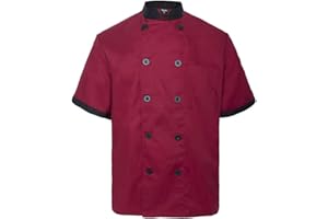 TOPTIE Unisex Short Sleeve Chef Coat Jacket