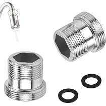 2 Stück Wasserhahn Adapter M18 Auf M22 – Messing, Für Küchenarmatur, Gartenschlauch, Inkl. Dichtung