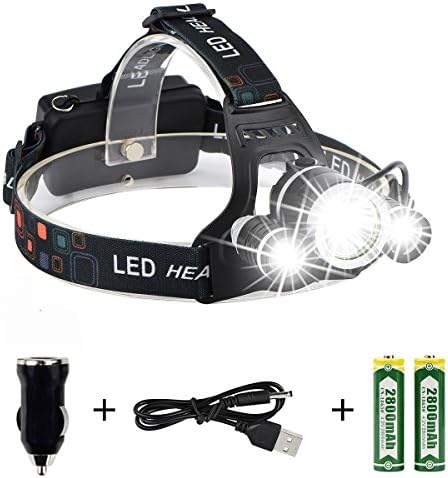 Huamai Super Bright LED Headlamp 30W Fixed-focus Waterproof Rechargeable Head Torch 4 Brightness Modes Outdoor Headlight for Night Fishing, Riding, Camping, Walking, Exploration and Hunting