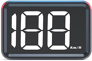 AMROOLOO Tachimetro digitale con grande schermo per velocità MPH e km/h GPS, con regolazione automatica della luminosità, adatto per tutte le auto