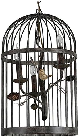BJVB Pine Tree a Bird in a Cage of Iron Bedroom Living Room Dining Room Hallway Balcony Cafe Birdcage Chandelier