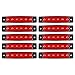 Produktbild 10 Stk Marker Indikatoren Lampe Position (6 SMD LED, 12V rot) High Bright für Front Rear side, Warnung Licht passend für PKW/LKW/LKW