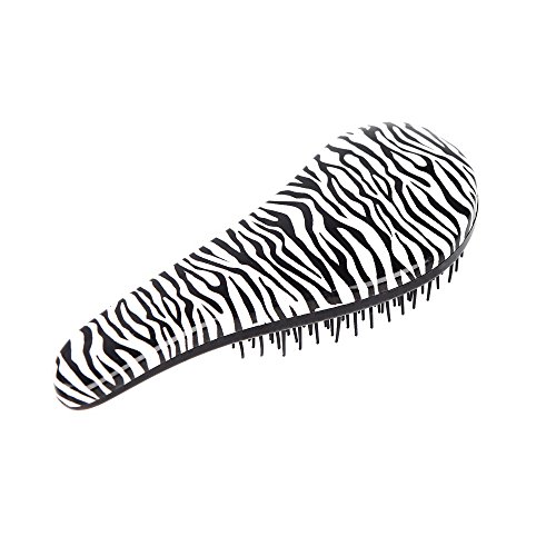 Anself Professional Beauty Zebra Stripe Hair Brush Comb Salon Styling Tool White