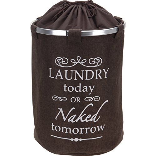 Wäschekorb 38X54 cm mit Aluminiumring dunkelbraun