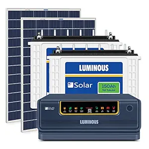 Luminous NXG+ 1625 Inverter (1) with LPTT 12150H Battery (2) and Solar Panel 330W (2), Blue