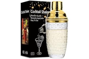 Dzmuero Coctelera, Cocktail shaker, Coctelera profesional, Mezclador de vaso, tapa de acero inoxidable, con función de filtro de capa, sellada y duradera, para el hogar y el bar (Oro 1)