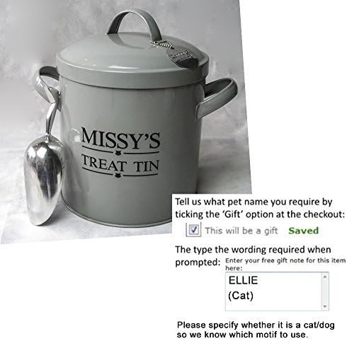 Personalised small steel cat or dog food container