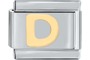 papasgix Italian Charms Gold Letter A-Z Italian Modular Charm Bracelet Link 10mm*9mm Module Handmade Bracelet Links for Woman Man Detachable Personalized Bracelet