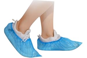 Celucke 100 Stück Einweg Überziehschuhe Anti-Rutsch Schuhüberzieher Aus Vliesstoff hergestellt, Überschuhe mit stabilem Gummizug