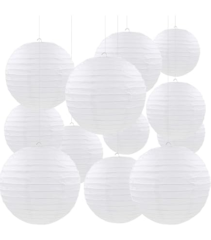 Lot De 12 Lanternes En Papier Pastel - Différentes Tailles Pour Mariage Et Fêtes