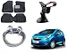Auto Pearl Premium Quality Car Accessories Combo of Car Floor Foot Mats 3D Black. & Full Steel Towing Tow Cable 2000kgs 6mm Heavy Duty 4Mtr. & Universal Car Windshield Mount Holder Mobile Stand. RS.1885.00