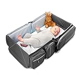 WICKELTASCHE 3 in 1, REISEBETT KINDERWAGENTASCHE WINDELTASCHE BABYBETT WICKELAUFLAGE - 5