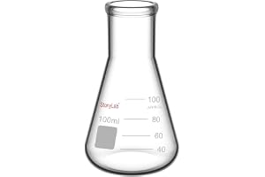 stonylab Erlenmeyerkolv 100 ml i Glas, Tjockväggig Konisk Kolv med Smal Hals, Laboratoriekolv av Borosilikatglas med Förstärk