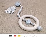 Baby Kinderwagen Anhänger mit NAMEN | Kinderwagenkette mit Wunschnamen – Jungen Motiv Herz in blau - 2