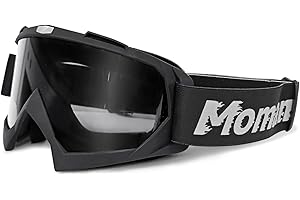 Moman Lunette de Moto Cross, Lunettes de Moto Surlunettes de Conduite Anti-UV400 Anti-Poussière Coupe-Vent Lunettes de Ski Lentilles Anti-Rayures Lunettes de Protection Pour Cyclisme VTT ATV MX