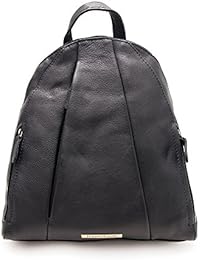 Zerimar. Mochila de piel, estilo casual con múltiples bolsillos. Color negro. Medidas: 30x25,5x4 cms