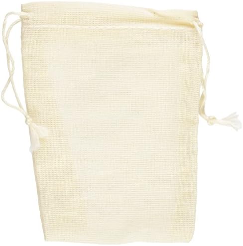 Celestial Gifts 7x9.5 Cm Double Drawstring Cotton Muslin Bags 50 Count Pack