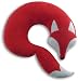 Leschi Travel pillow (for car and plane journeys) | 36836 | Peter the fox | Colour: Fire / Midnight