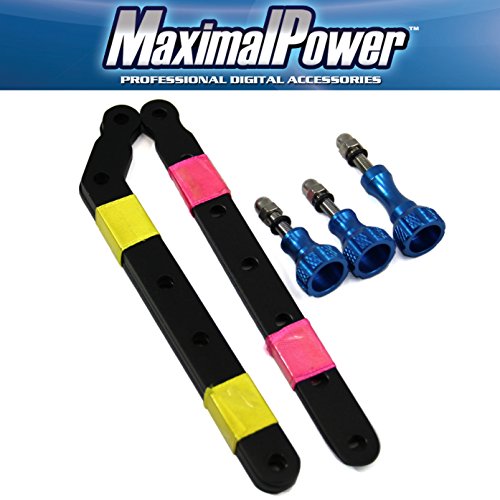 MaximalPowerPremium CNC aluminum self-shoot arm, with three steel BLUE screws for GoPro Camera