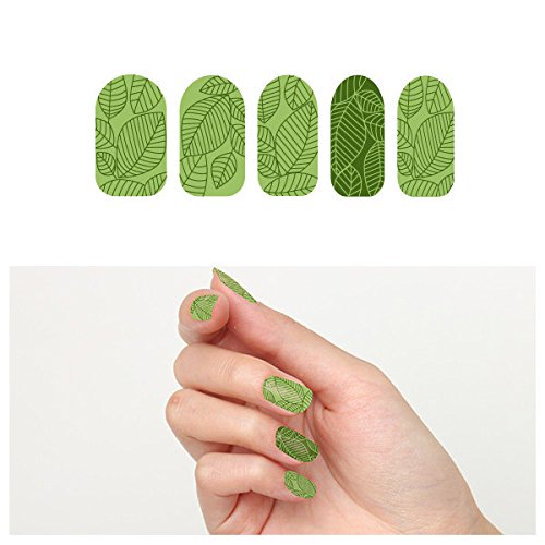 Tattify Green Nature Nail Wraps - Leaf me Alone (Set of 22)