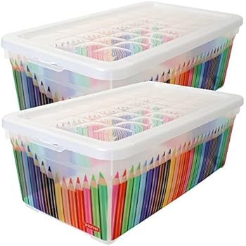 2 Stück Curver Aufbewahrungsbox mit Deckel Utensilienbox Kunststoff