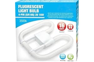 Cambridge Lifestyles ® 16w 2D Square 4-Pin GR10q Cap Standard White (4000k) Compact Fluorescent Lamp, 16W 4 Pin Branded Long Life