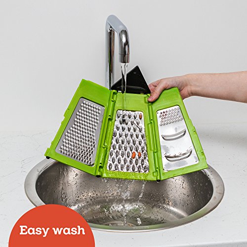 Wonder Worker Skill Faltbare Reibe Edelstahl Rostfrei Grün 14X20.5cm - 5