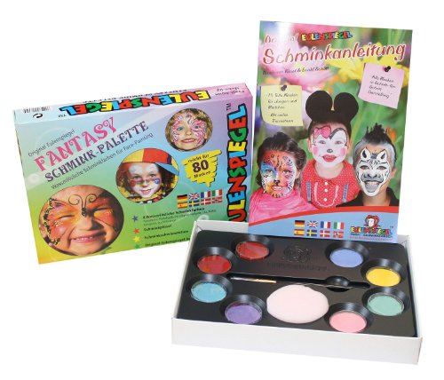 Eulenspiegel 208045 – Schminkset Fantasy, Palette mit 8 Farben, Pinsel, Schwämmchen und Anleitung - 2