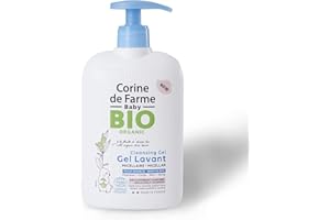 Corine de Farme - Gel Lavant Micellaire Corps & Cheveux Parfumé pour Bébé - Certifié BIO Ecocert - Peaux Sensibles, Cheveux Délicats - Dès la Naissance - 500 ml