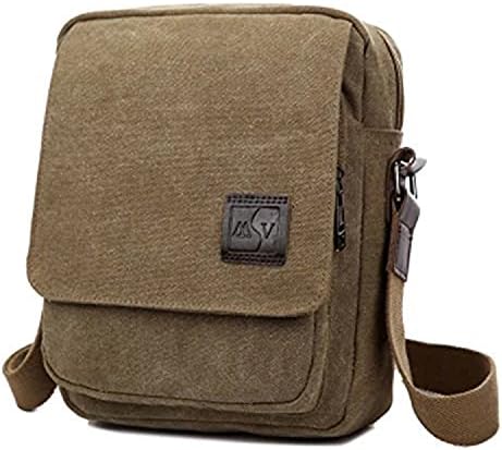 MeCool Men's Vintage Messenger Crossbody Canvas Retro Weekender Over Shoulder Bag for Cross Body Side Bag Casual Travel Satchel Sports Bike Overnight Pack