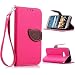 Produktbild HTC One (M9) Lederoptik PU Leder Hülle (Frei 2 in 1 Ball Touch Pen) CaseHome Nature Blatt Etui Magnetverschluss Stil PU-Leder Brieftasche [Standfunktion] Deckel Klapptasche Schale Flip Foliant Schützende Haut Hüllen Mit Wallet Kartenfach Magnetverschluss Standfunktion Handytasche Taljereep Lanyard Strap Tragen Folio Tasche Schutzhülle(Rosa Color)