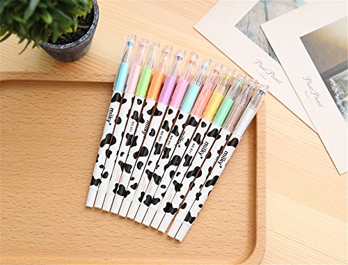 Affe 12  pcs Cute Diamond Bol  grafo de gel Milky Vaca Coreano De Escritura Bol  grafos kawaii papeler  a material escolar oficina escuela suministros