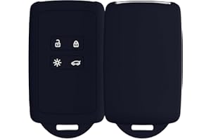 kwmobile Funda de Silicona Compatible con Renault Llave de Coche Smart Key - Carcasa Protectora para Llavero - Case Mando de Auto Azul Oxford