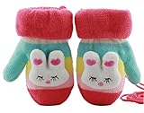 Moolecole Cute Rabbit Warm Gloves Baby Boys Girls Toddler Children Kids Knitted Mitten Gloves Pink